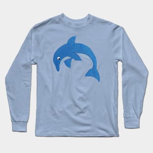 Sparkle Jumping Blue Dolphin Long Sleeve T-Shirt